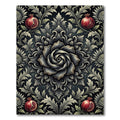 Dark Pomegranate Floral Bloom Medallion Rug