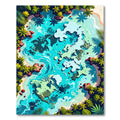 Tropical World Map Azure Ocean Rug