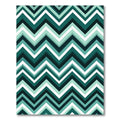 Modern Teal Chevron Geometric Zigzag Rug