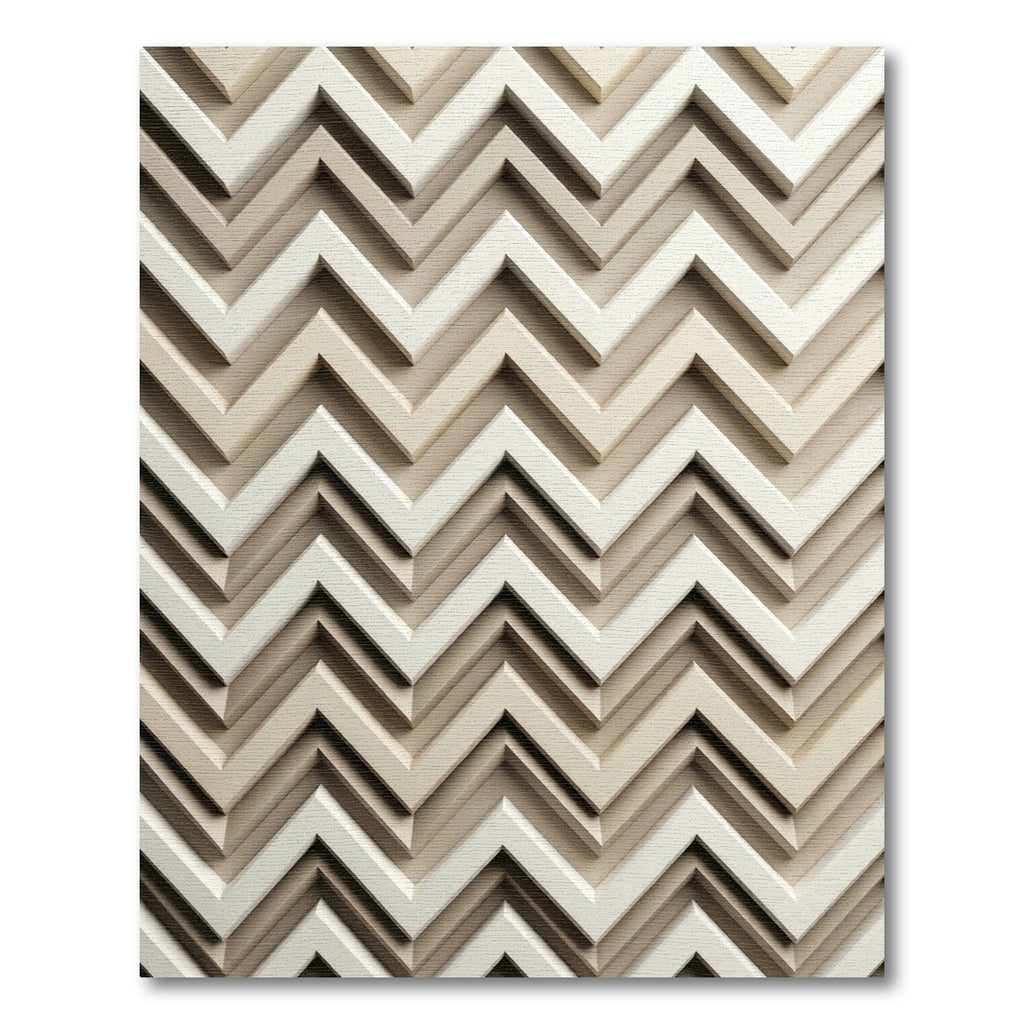 Neutral Beige Chevron Zigzag Loom Rug