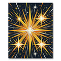Radiant Golden Burst Celestial Art Rug