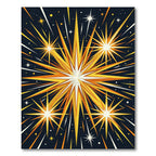 Radiant Golden Burst Celestial Art Rug