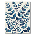 Deep Blue Leafy Branches Repeating Scene Rug