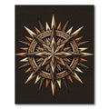 Earthy Bronze Geometric Sunburst Medallion Rug