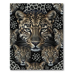 Black Leopard Heads With Gray Spots Rug