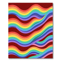 Vibrant Rainbow Wavy Stripes Rug