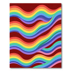 Vibrant Rainbow Wavy Stripes Rug
