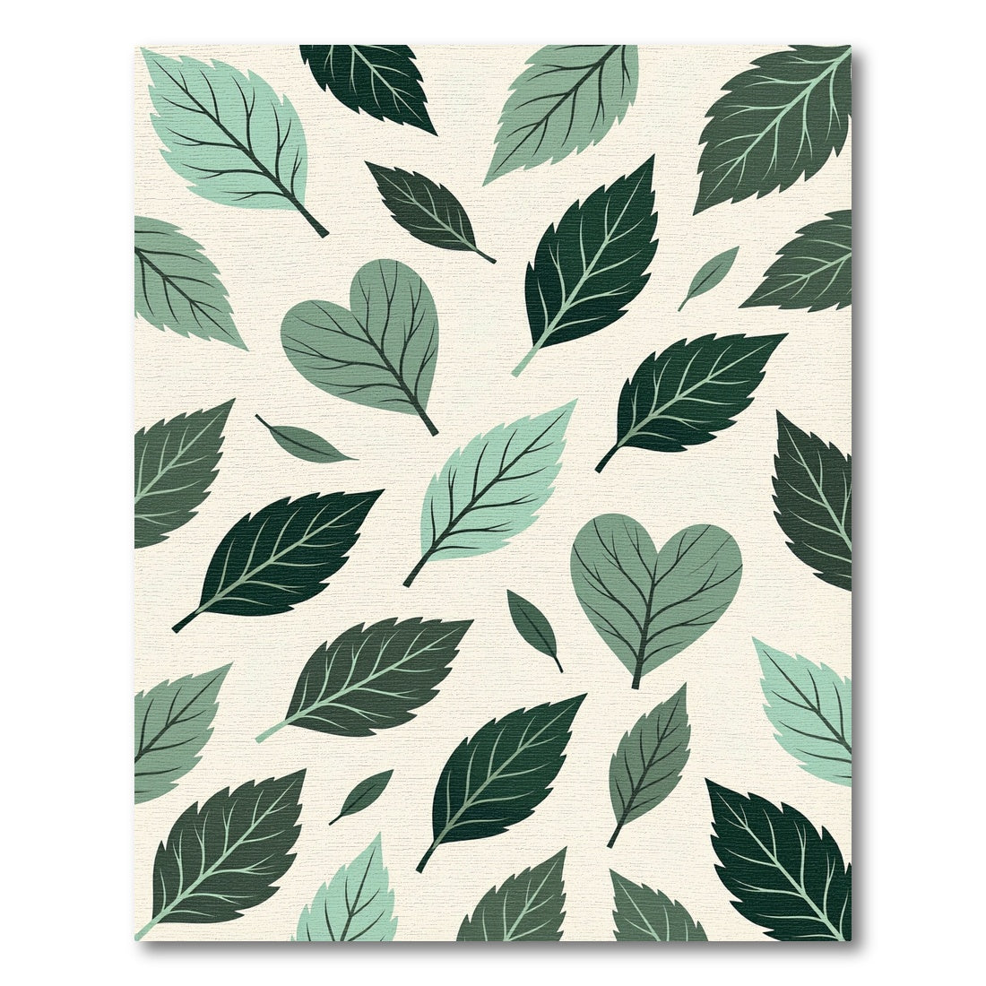 Lush Green Botanical Heart Leaf Rug