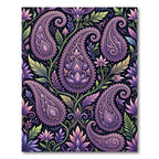 Ornate Purple Paisley Floral Garden Rug