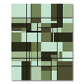 Modern Sage Green Geometric Grid Rug