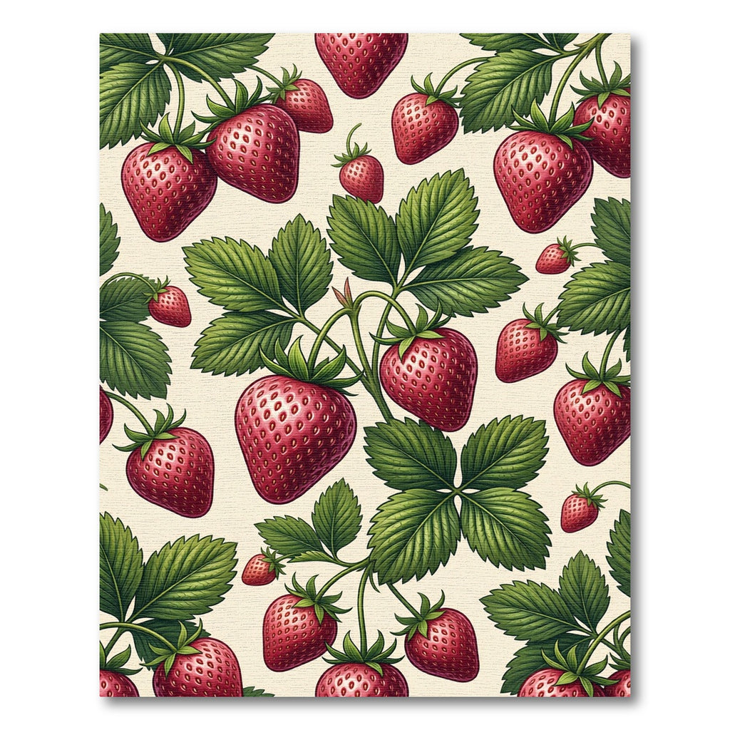 Vibrant Strawberry Botanical Berry Garden Rug