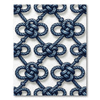 Navy Blue Interlocking Nautical Rope Grid Rug