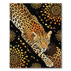 Golden Leopard Firework Splatter Rug