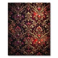 Regal Crimson Gold Floral Jewel Rug