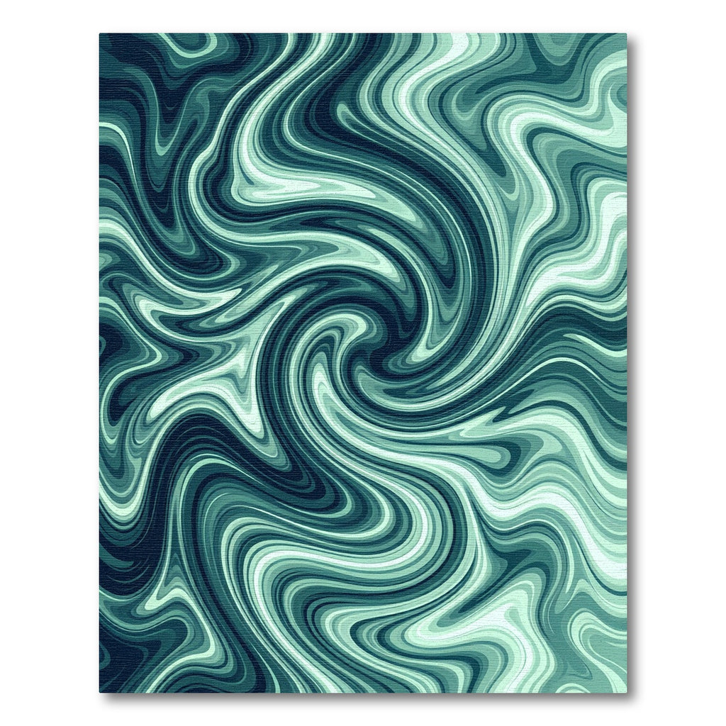 Modern Teal Abstract Liquid Swirl Rug