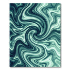 Modern Teal Abstract Liquid Swirl Rug