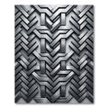 Metallic Silver Architectural Geometric Interlocking Rug