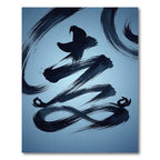 Black Ink Zen Swirl Infinite Loop Rug