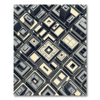 Modern Isometric Gray Urban Grid Rug