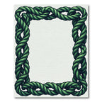 Green Braided Rope Border Rug