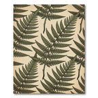 Vintage Forest Fern Botanical Illustration Rug