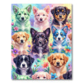 Whimsical Colorful Puppy Garden Art Rug