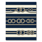 Navy and Cream Nautical Rope Stripe Rug