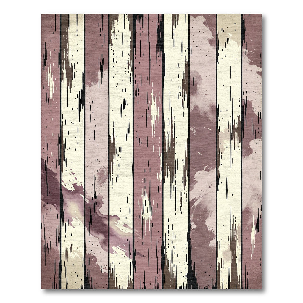 Mauve Abstract Splatter Vertical Stripes Rug