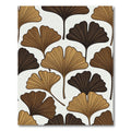 Earthy Brown Ginkgo Leaves Repeat Rug