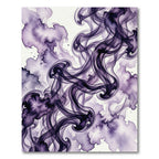 Abstract Violet Smoke Wave Swirl Rug