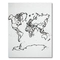 Minimalist Black Contour World Map Rug