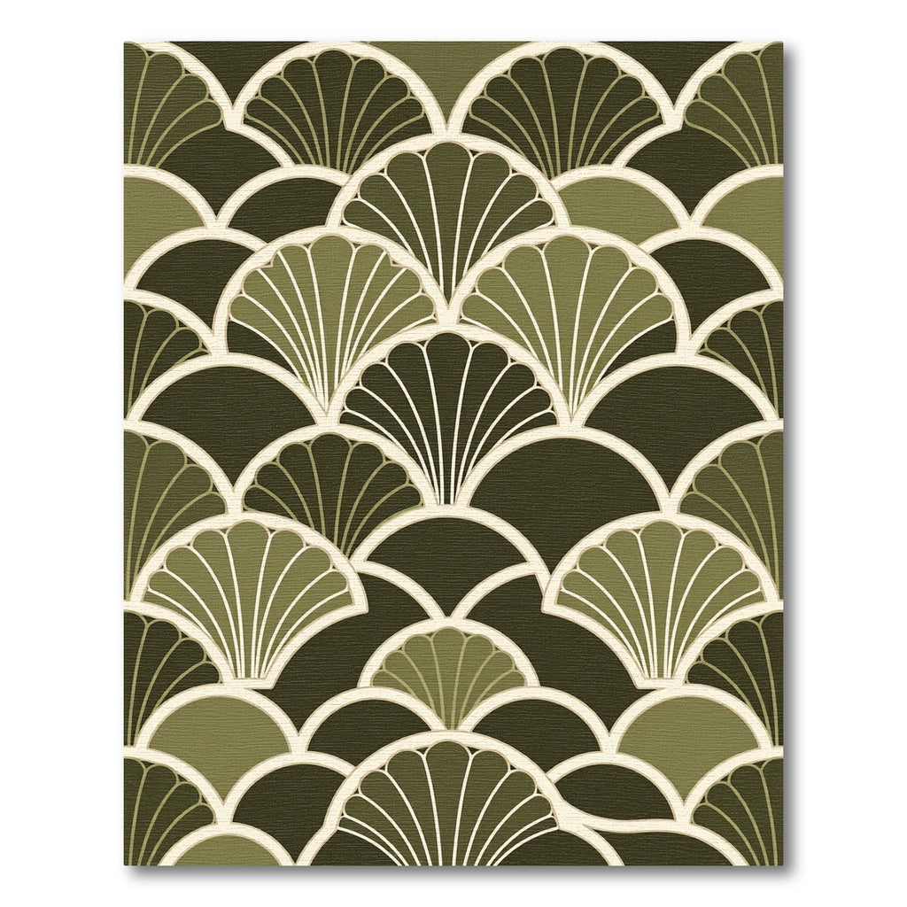 Art Deco Olive Fan Mosaic Rug