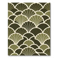 Art Deco Olive Fan Mosaic Rug