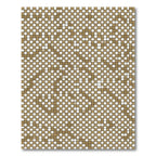 Earthy Gold White Checkerboard Mosaic Rug
