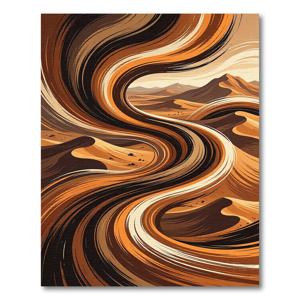 Earthy Swirl Desert Landscape Rug