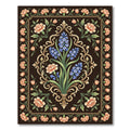 Elegant Floral Hyacinth and Carnation Medallion Rug