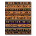 Earthy Amber Geometric Tribal Stripe Rug