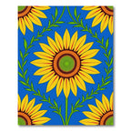 Golden Sunflowers With Green Vines Rug