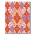 Coral Pink Argyle Diamond Lattice Rug