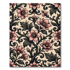 Vintage Pink Floral Scrolling Vine Rug