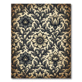 Vintage Charcoal Floral Botanical Vines Rug