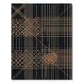 Geometric Gold Line Grid Abstract Rug