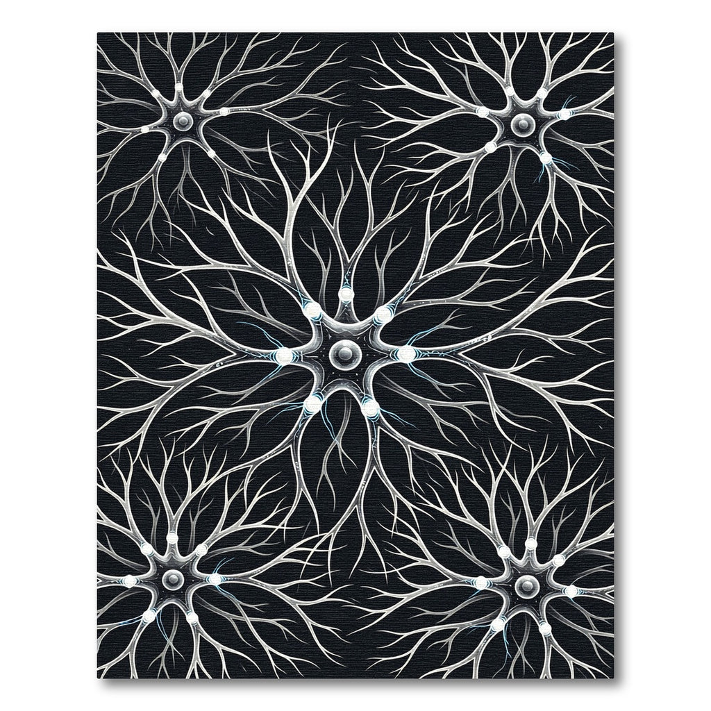 Abstract White Neuron Network Rug