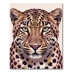 Majestic Golden Leopard Portrait Face Rug