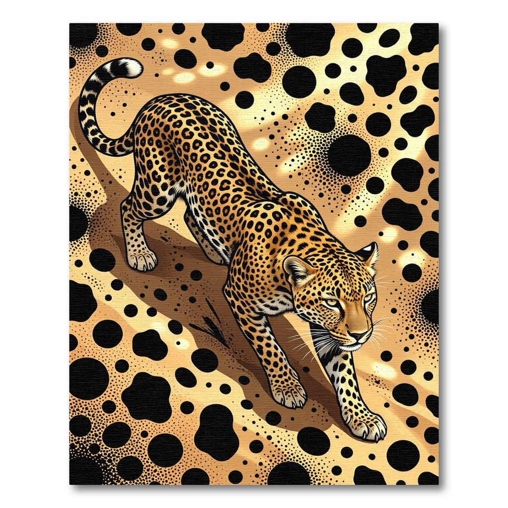 Golden Leopard Black Spotted Rug