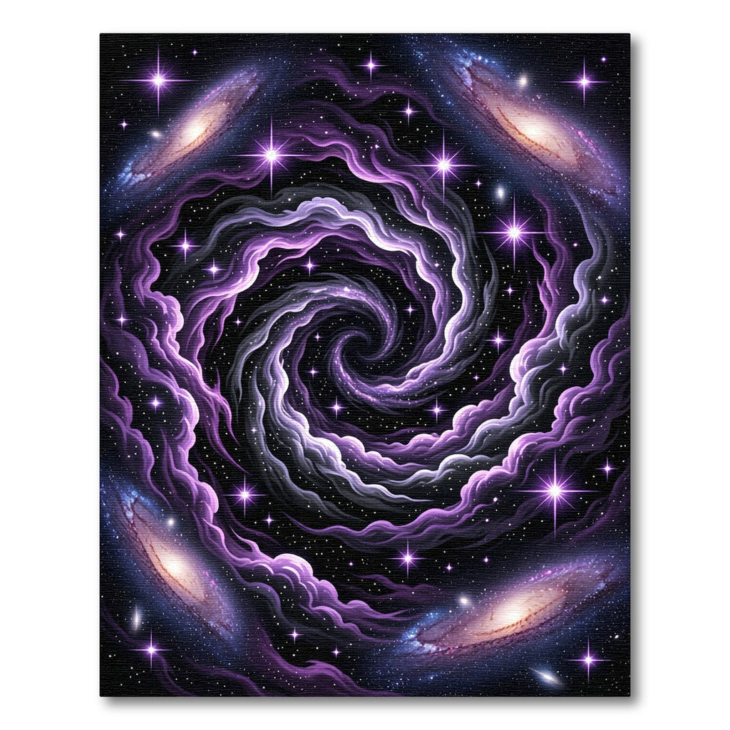 Cosmic Violet Swirling Galaxy Nebula Rug