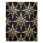 Luxurious Gold Celestial Star Geometric Rug