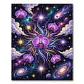 Vibrant Purple Orchid Galaxy Swirls Rug