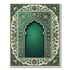 Emerald Floral Arch Ornamental Border Rug