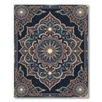 Midnight Blue Floral Star Medallion Rug